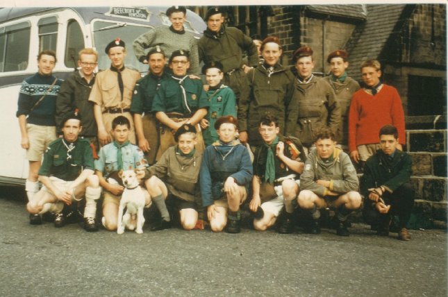 Waiting to board luxury transport to Grange over Sands, August 1962